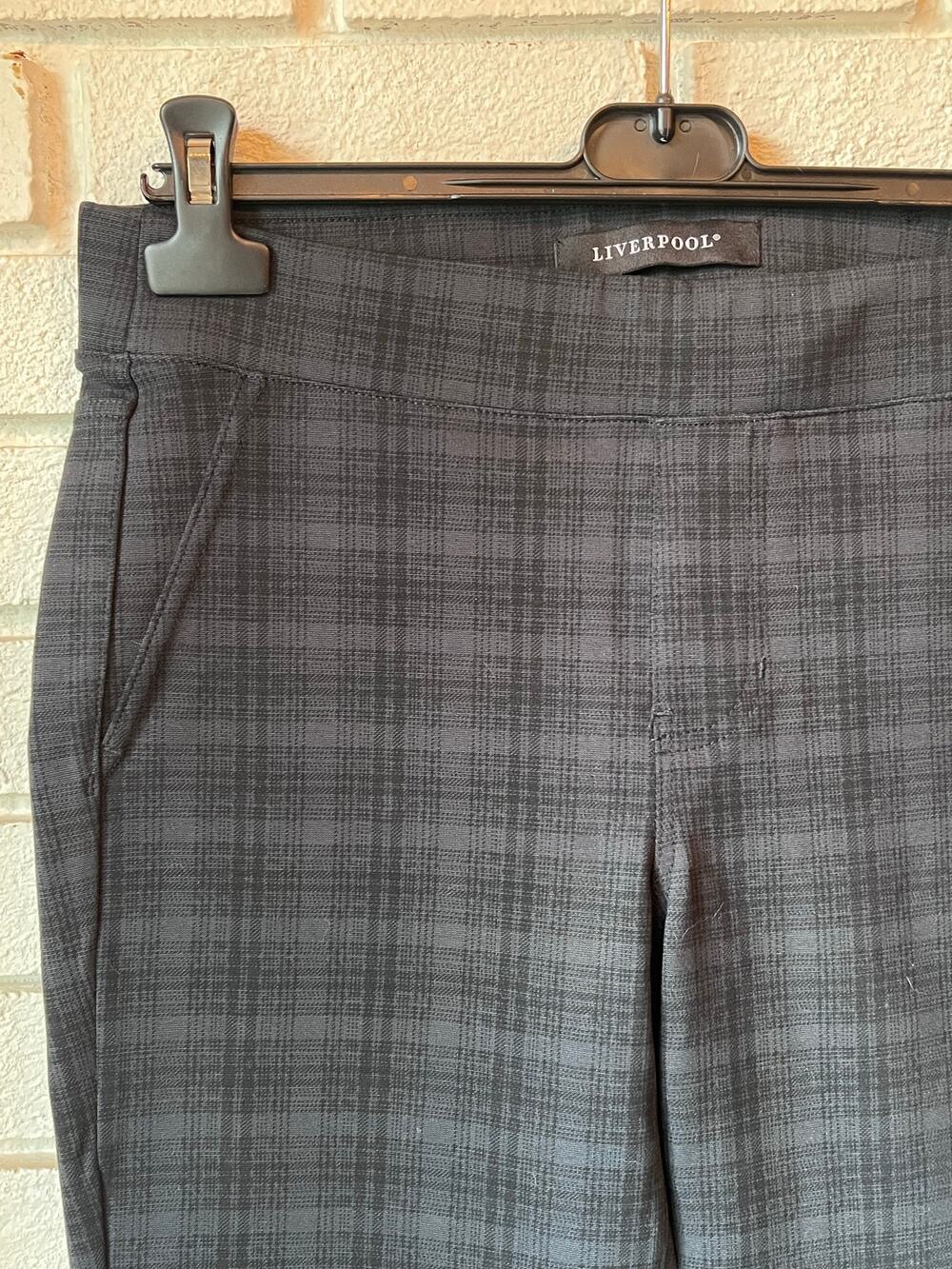 Liverpool Plaid Straight Leg Trousers